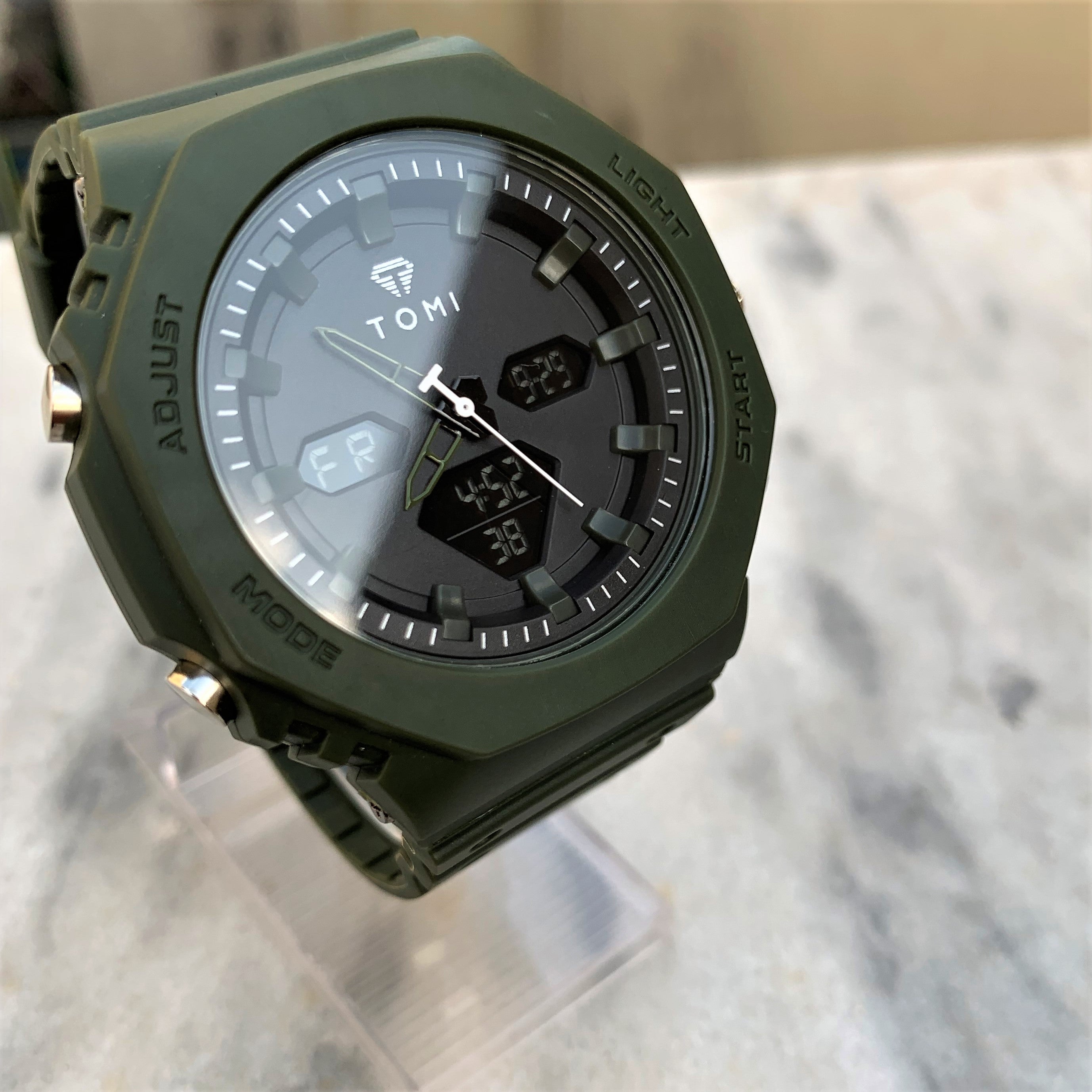 Rugged Edition - TOMI Dual Time Flagship Model - Water Resistant Durable & Comfortable Straps
