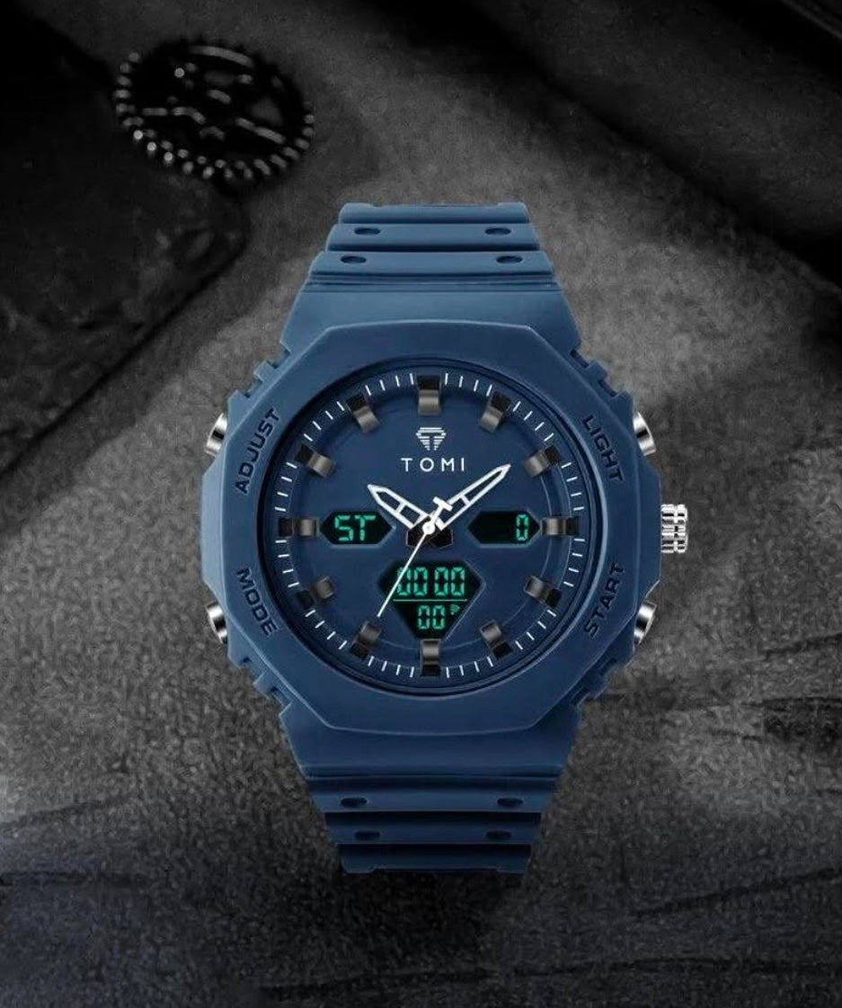 Rugged Edition - TOMI Dual Time Flagship Model - Water Resistant Durable & Comfortable Straps