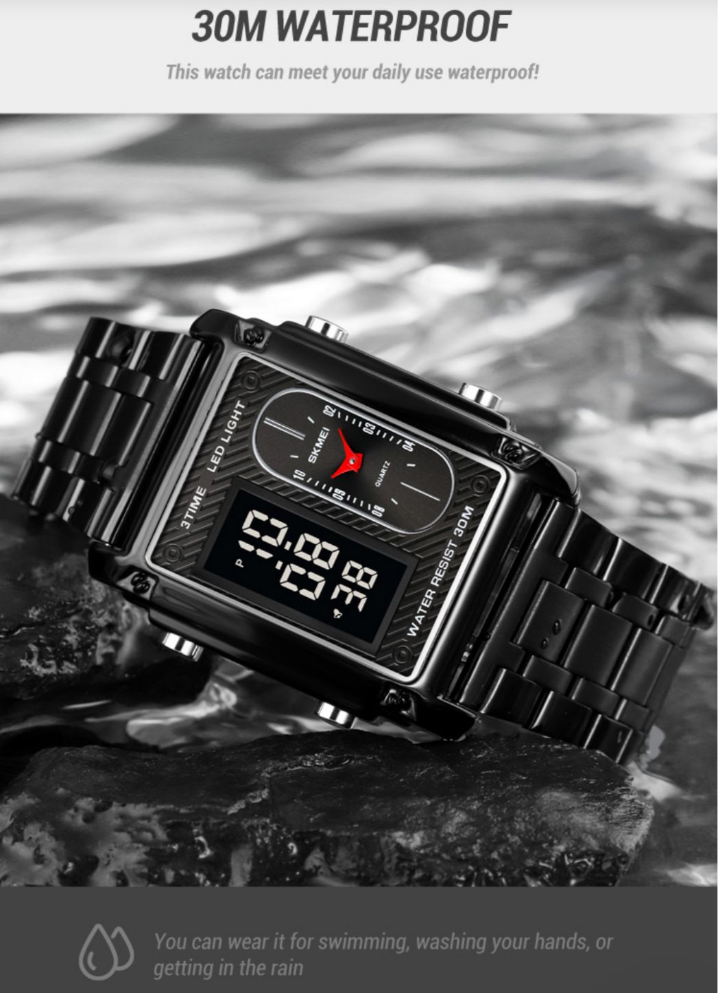 Original SKMEI - 3 time Chrono - Alloy Case - Water Resistant (30M)